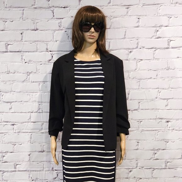 BANANA REPUBLIC, Navy and white short sleeve striped dress - Picture 14 of 15